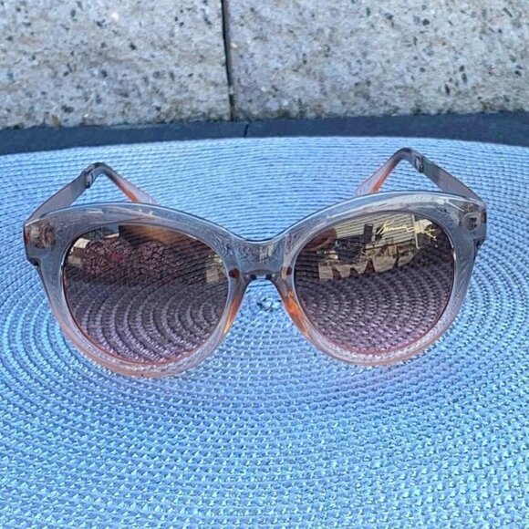 Kenneth Jay Lane Gray/Blush Cat Eye Sunglasses - Picture 2 of 12